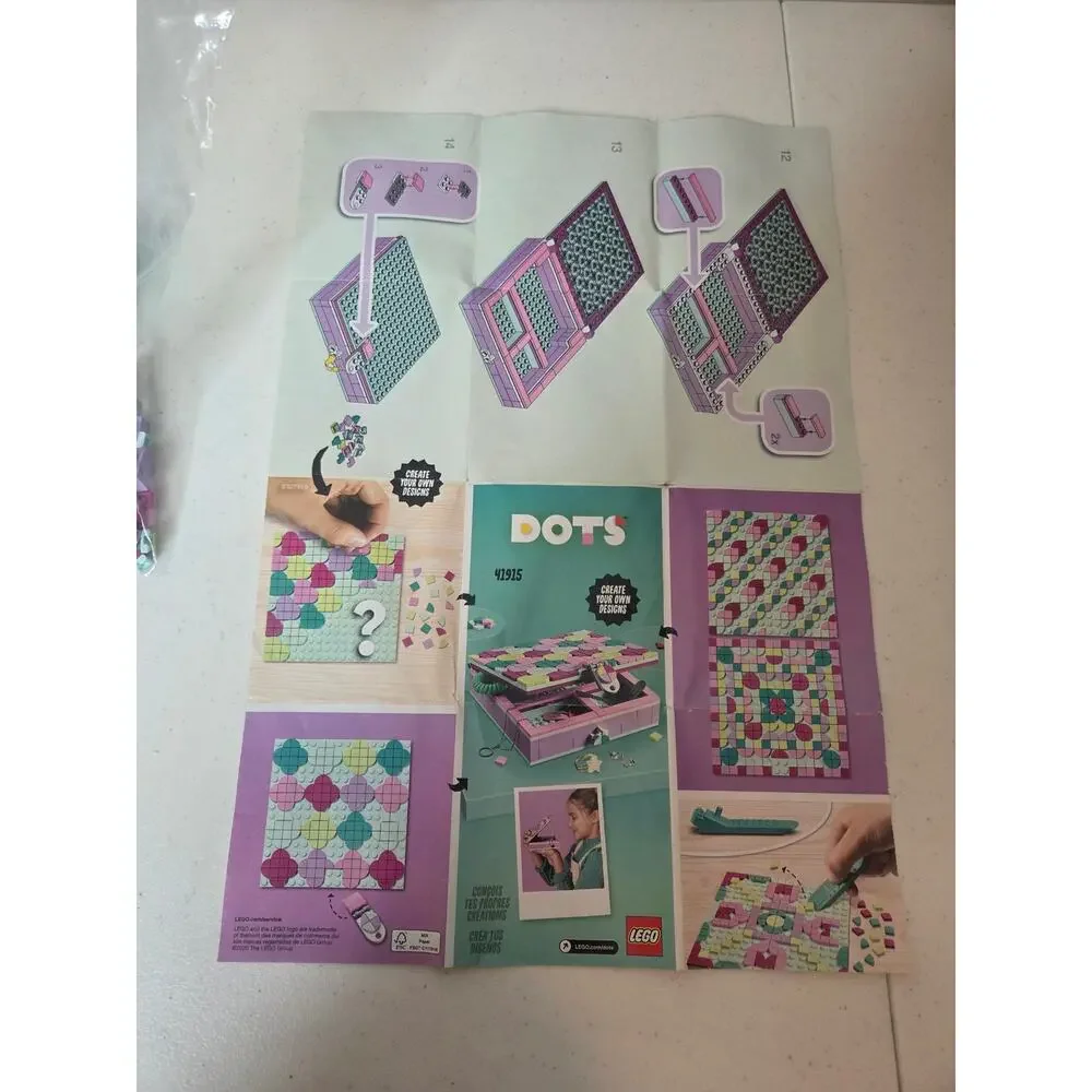Lego Dots Jewelry Box 41915 Create Your Own Designs Craft Set w Instructions